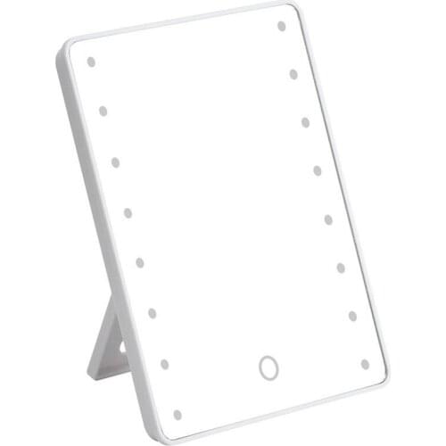 LED Touch Screen Mirrors 180 Degrees Rotation Makeup Mirror 16 Leds Lighted Portable Luminous Cosmetic Mirrors