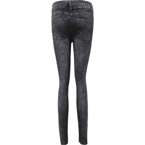 Women Sexy Push Up Seamless High Waist Warm Jeans Leggings Women Spring Elastic Faux Denim Jeggings Pants Leggins One Size