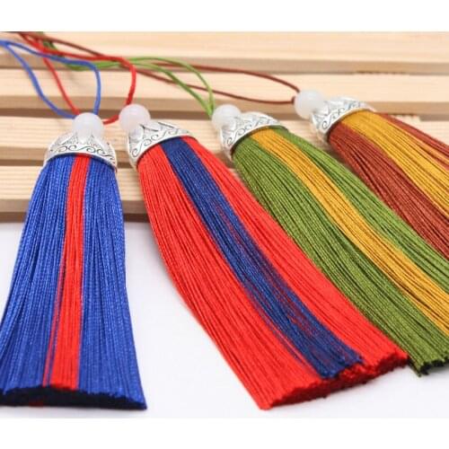 3Pcs/Pack Color Tassel Fringe Pendant DIY Material Metal Caps Cord Party Tassel Trim Curtains Decor Accessories Tassels Ribbon