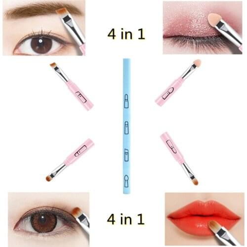 4 In 1 Exquisite Multi-function Makeup Brushes Blush Brush, Eyeshadow Brush, Angled Brow Brush,Blending Brush For Women and Girl