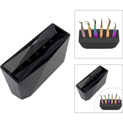 6 Holes Eyelash Tweezers Storage Rack Eyelash Lash Extension Tools Organizer Holder Stand Nail Tattoo Beauty Tools Shelf