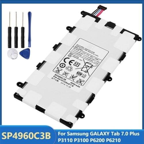 Original Replacement Tablet Battery SP4960C3B For Samsung GALAXY Tab 7.0 Plus P3110 P3100 P6200 P6210 4000mAh