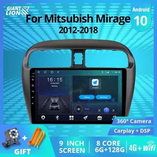 2DIN Android10 Car Radio For Mitsubishi Mirage Attrage 2012-2018 GPS Navigation Car Receiver Auto Radio DSP Stereo Receiver IGO