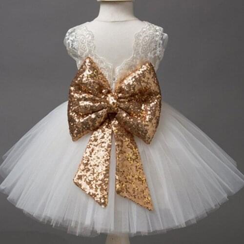 White Christening Gowns Backless Tutu Tulle Princess Dress Event Party Wear 1 Year Baby Girl Birthday Dress Infant Baptism Dress