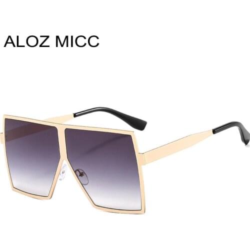 Oversized Mirror Women Square Sunglasses Fashion Female Metal Frame Sunglasses Men Vintage Eyewear Big Shades UV400 Q807