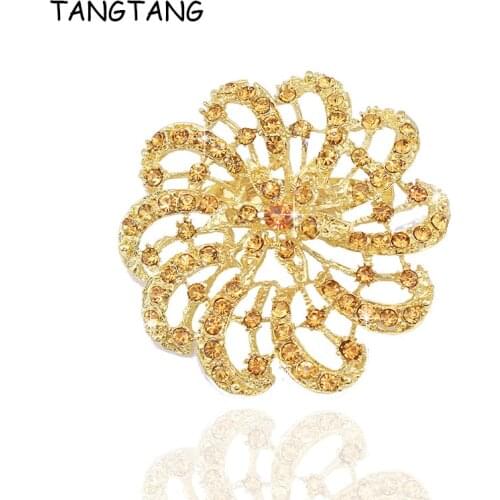 New Fashion Golden / Silver Plated Swirl Rhinestone Brooches For Wedding Jewelry Women Crystal Pin Brooch, Item No.: BH8237