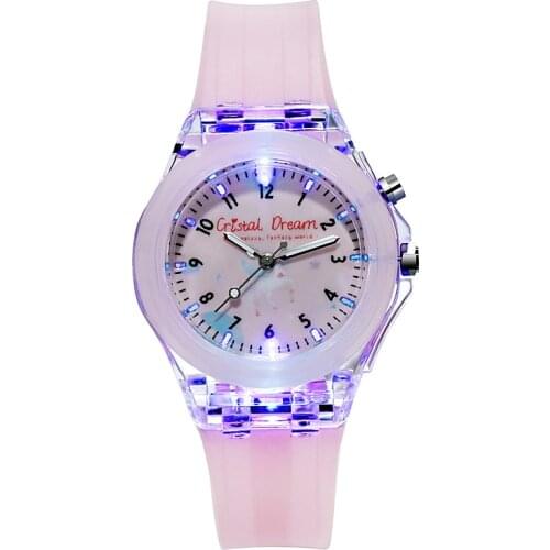 New Primary School Childrens Luminous Silicone Strap Watch Cute Cartoon Flash Quartz Watches Boy Girl Child Birthday Gift Clock