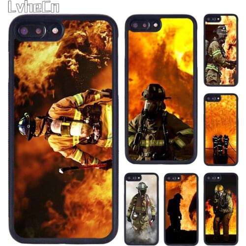 LvheCn Firefighter Fire Fireman Phone Case Cover For iPhone 5 SE 6s 7 8 Plus 11 12 Pro X XR XS Max Samsung galaxy S8 S9 S10