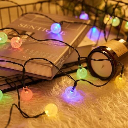 DD Courtyard Christmas Decoration String 30Lights 8m Bubble Crystal Ball Solar LED Room Decor Hanging Light Photography Backdrop