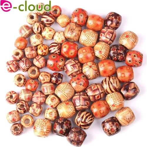 12-17mm 100Pcs Dreadlock Bead Wooden Hair Beads for Braiding Hair Big Hole Dreadlock Bead/Ring For Braiding Hair Extension