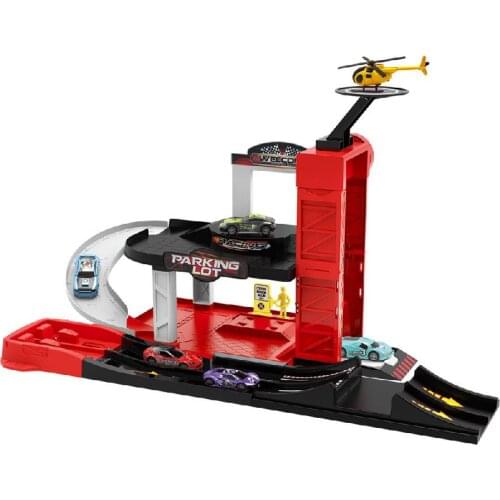 ChildrenS 24pcs Stereo Diy Assembled Multi-Layer Sliding Alloy Car Track Parking Lot Kids Toys Set Boys Educational Gift CT0365