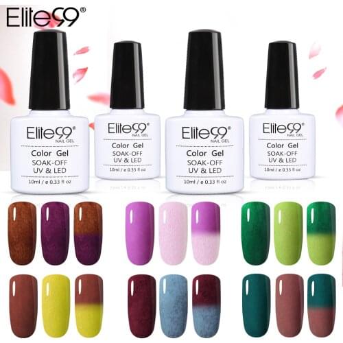 Elite99 10ml Thermal Color Changing UV Gel Fur Nail Gel Polish Semi Permanent Nail Polish Soak Off Top Base Primer For Nails Art