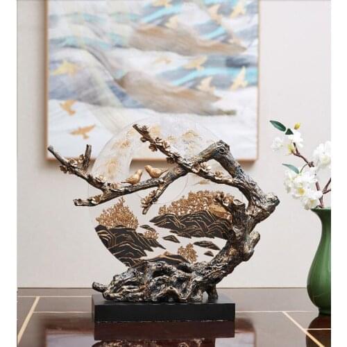 European Resin Landscape Ornaments Home Livingroom Table Figurines Decoration Office Hotel Desktop Furnishing Accessories Crafts