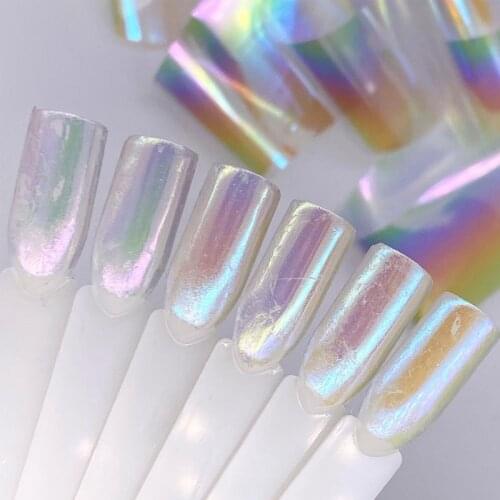 4x100cm Aurora Nail Foils Nail Art Transfer Stickers Broken Glass Holographics Nail Art Decals Nails Accessories Gradient Aurora
