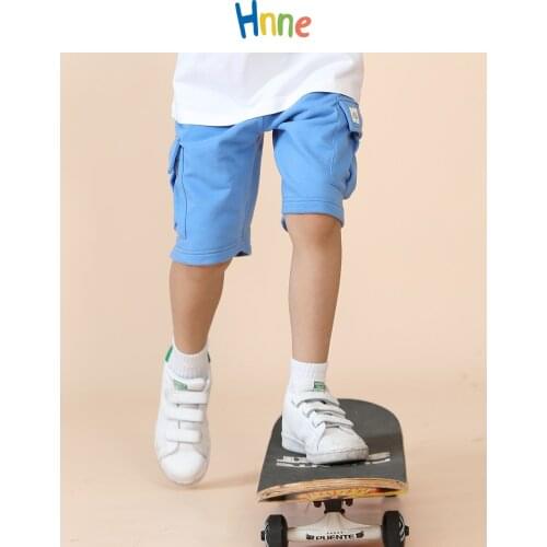 Hnne 2021 Summer New Kids Cargo Shorts Unisex Boys Girls Muti Pockets Jogger Soft Sweatpants Childrens Clothing HK210258