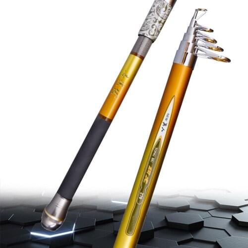 Jinsong CopperTiger Stiff Bolognese Extra-Fast Carbon Telescopic Fishing Rods 2.1m 2.4m 2.7m 3m 3.6m 4.2mLight Weight