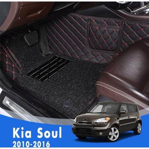 Carpets For Kia Soul 2016 2015 2014 2013 2012 2011 2010 Luxury Double Layer Wire Loop Car Floor Mats Auto Interior Accessories