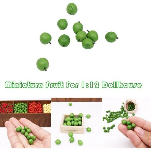 10pcs 1:12 Dollhouse Miniature Fruit Green Apple Kitchen Dining Model Play Toy Kids Play House Toys Детские Игрушки Juguetes