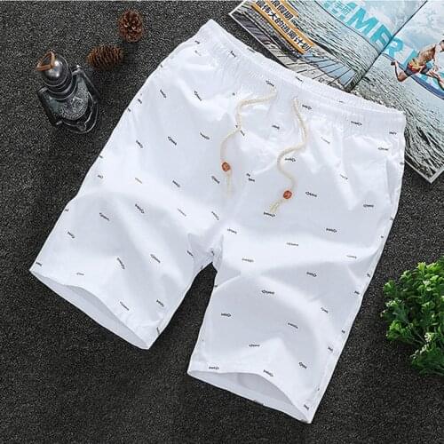 2020 Summer New Mens Shorts Casual Loose Cropped Sports Shorts Loose Knit Straight Cotton Beach Short Plus Size 5XL