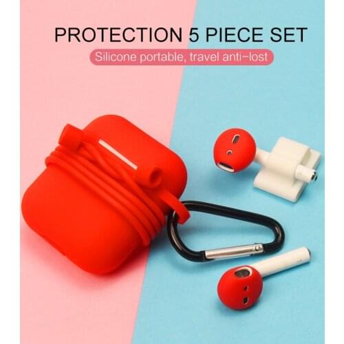 Silicone Earbuds Suitable for Airpods Silicone Protective Cover Set Combination Wireless Headset Anti-lost Rope
