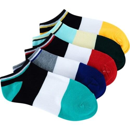 Spring Mens Striped Boat Socks Invisible Breathable Socks Summer Male Socks Korean Fashion Sports Socks Wholesale