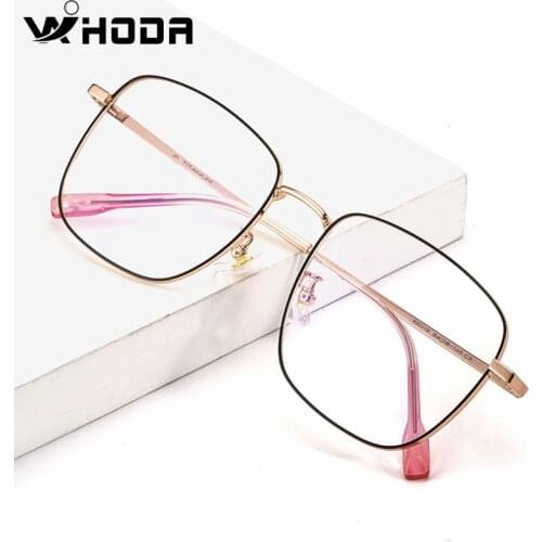 WIHODA Pure Titanium Square Big Size Glass Frame for Women , Super Light Female Glasses Frames for Myopia Prescription FK5019
