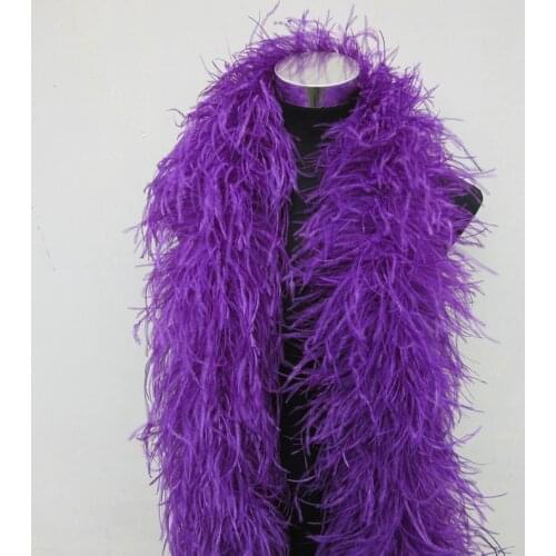 Promotion 6 Layer Beautiful Purple Fluffy Ostrich Feather Boa Decoration Plumas De Faisan Carnival Craft Home Plume Plumes