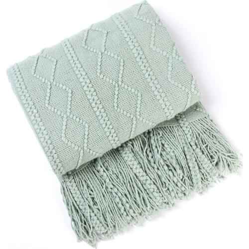 Scandinavian Style Light Luxury Solid Color Knitted Blanket Sofa Blanket Office Summer Air Conditioning Blanket Bed Nap Blanket