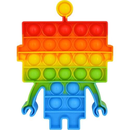 Silicone Rainbow Color Kawaii Shaped Antistress Push Bubble Sensory Toy Adult Kid Stress Relief Puzzles Toy Child Gift