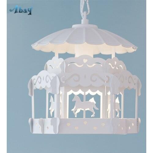 Nordic Modern Merry-go-Round Pendant Lights Cartoon Living Room Bedroom Children Princess Room Lamps Decoration Hanging Fixtures