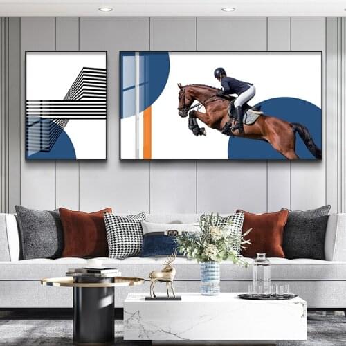 Modern Luxurious Racing Horse Canvas Paintings Abstract Posters Print Wall Art Picture POP for Living Room Home Aisle Decoration