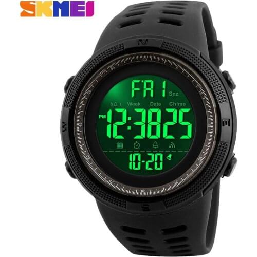 SKMEI Sport Watches For Men Luminous Waterproof Shock Resistant Countdown Clock Fashion Digital Watch Military Wristwatch 1251