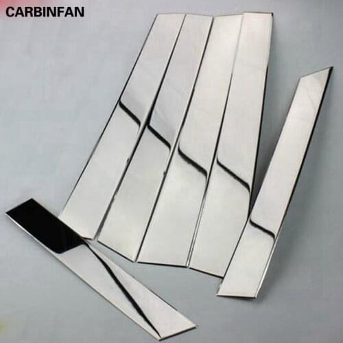 Car Styling Stainless Steel Window Trims Center Pillars B + C Pillar Covers 6Pcs/Set For Honda CRV CR-V 2007 2008 2009 2010 2011
