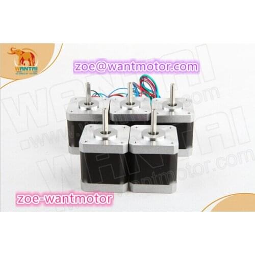 Top recommend!5PCS Wantai Nema17 Stepper Motor 42BYGHW609P1 Single Flat 56oz-in 40mm 1.7A 4-Lead ROHZ CE ISO 3D Printer
