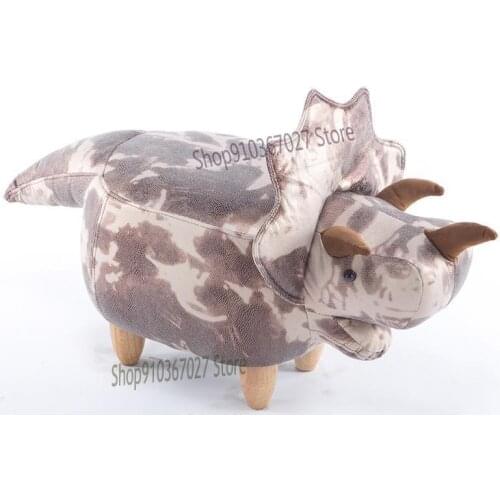 Shoe Changing Stool Creative Solid Wood Storage Low Stool Sofa Stool Child Stool Storage Dinosaur Footstool