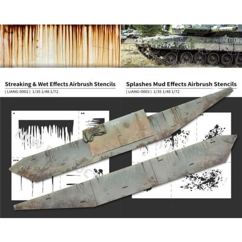 Splashing Mud Streaking & Wet Effects Airbrush Stencils Leak Spray Paper for 1/35 1/48 1/72 Scale Model Kits