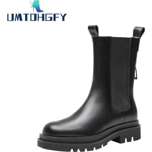 REVT Womens Boot Chunky Heel Ankle Boots Woman Shoes Autumn Brand Designer Chelsea Boots Female Platform Boots Lasdies 41 42 43