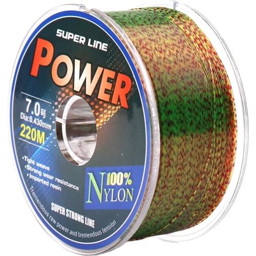 220 Meters Spotted Line Monofilament Nylon Fluorocarbon Coating Fishing Line Japan Camouflage Line Invisible Speckle Carp Line