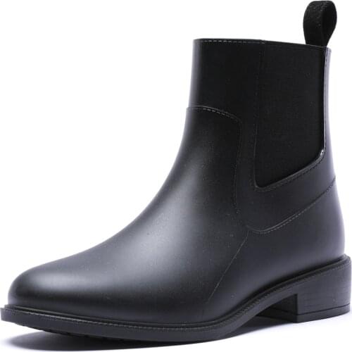 393-974 TONGPU New Arrival Womens Slim-Design Half Rain Boots with Side Elastic