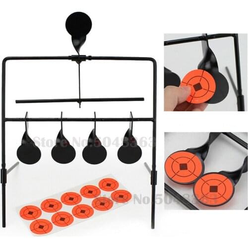 5 Targets Self Resetting Spinning Air Gun Rifle Shooting Metal Target Set For Practice BB Gun Resetting Target