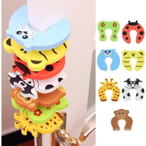5Pcs Cartoon Door Stopper Protection Baby Safety Animal Security Door Stopper Baby Card Lock Newborn Care Child Finger Protector