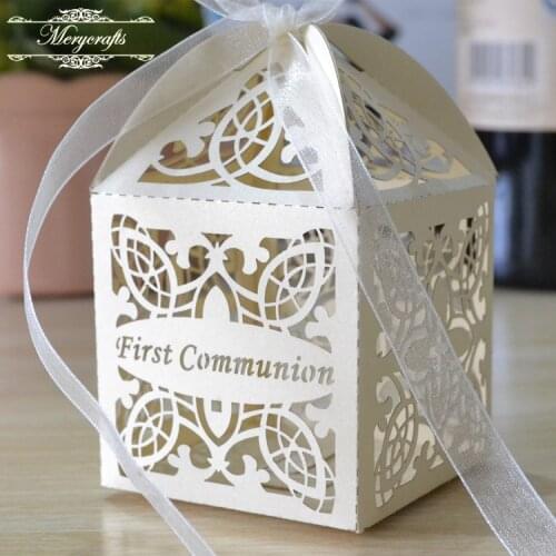50pcs 2017 supplies & decoration for first communion holy favor box