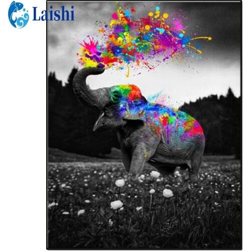 Diy 5d Doodle elephant animal Diamond Painting mosaic Cross Stitch Square Round Diamond Embroidery Handwork Rhinestone Art