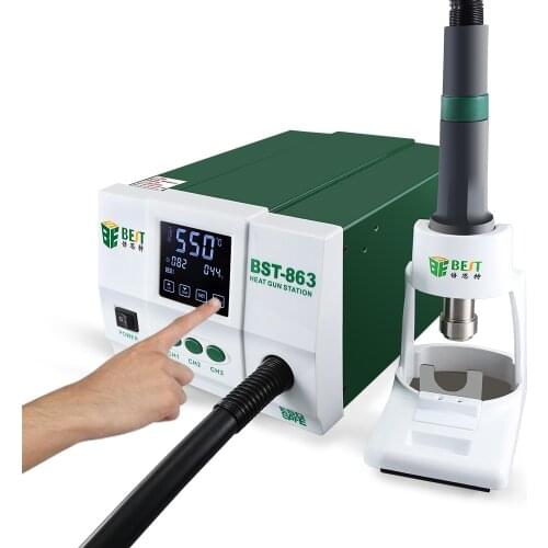 Lead-free Adjustable 863 Hot Air Rework Station Soldering Touch Screen LCD 1200W 220V For Phone CPU PCB better than QUICK 861DW