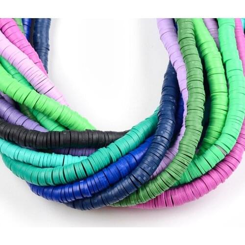 47CM Boho African Disc Soft Clay Beads Flat Round Mixed Colors Chip Disk Loose Spacer Beads For DIY Jewelry Making Accessories