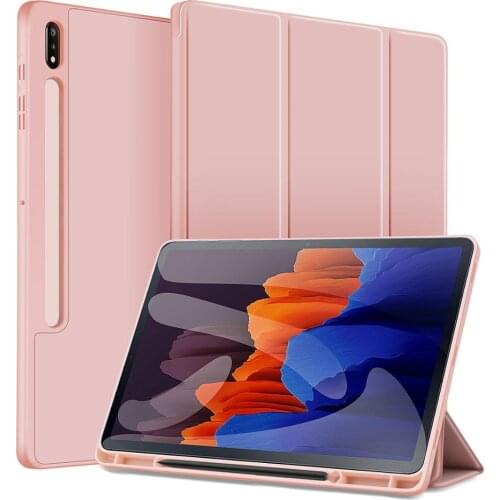 Magnetic For Samsung Galaxy Tab S7 FE Plus With Pencil Holder Case Smart Stand Cover Samsung Galaxy Tab S7 Case SM-T870 T970