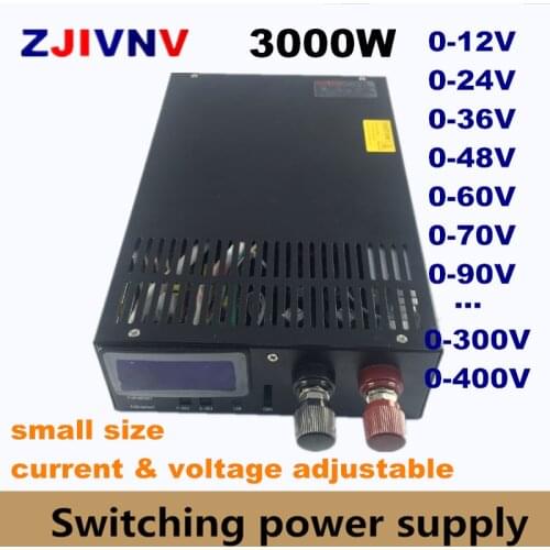 3000W Switching power supply 0-12V 15V 24V 36V 48V 60V 80V 90V 110V 150V 220V 300V 400V AC-DC POWER SUPPLY voltage adjustable