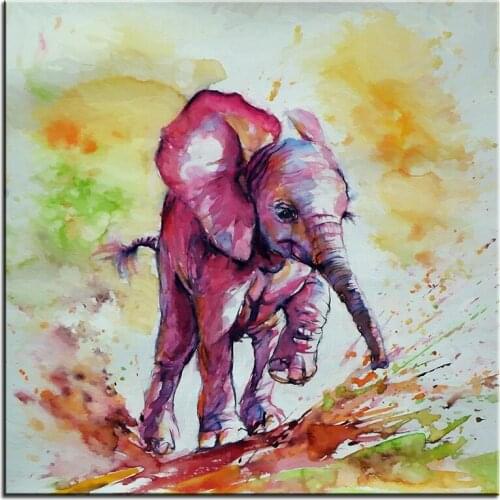 Large size Printing Oil Painting elephant baby Wall painting Wall Art Decoration Picture For Living Room painting No Frame