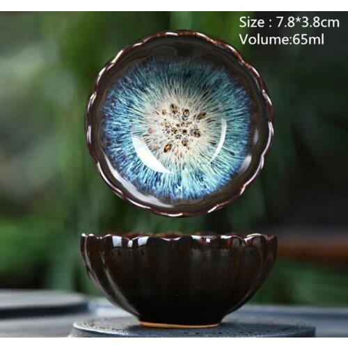 Handmade Ceramic Kiln Tea Cup Utensil Light Cup Tea Bowl Kiln Baked Glaze Teacup Master Single Cup