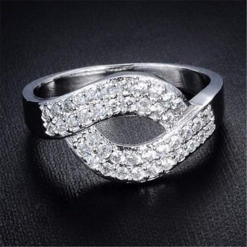 Outlets 925 Sterling Silver Jewelry for Women Female Wedding Engagement AAAAA Sparkling Cubic Zircon Inlay Paved Promise Rings